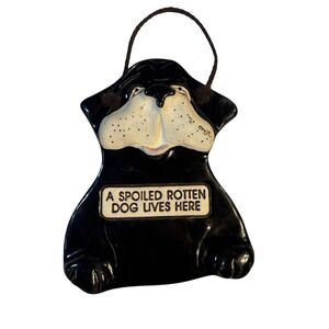 Smoky Mountain Pottery Dog Sign A Spoiled Rotten Dog Lives Here‎ 1994 Wall Decor